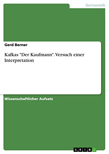 Kafkas "Der Kaufmann". Versuch einer Interpreta... [German] 3656830932 Book Cover