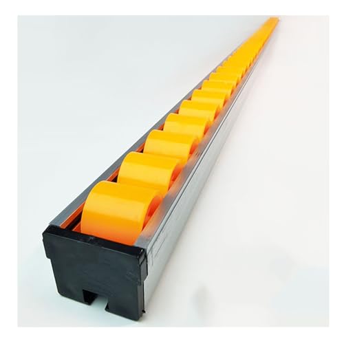 Rieles transportadores de plástico para patines, transportador de marco de flujo, riel deslizante de aleación de aluminio con tira de rodillo suave para palés de carga (longitud 0,8 m)