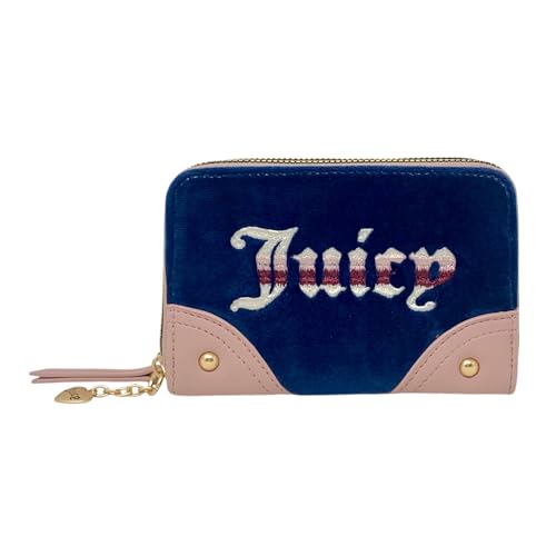 Image of Juicy Couture Women's Medium Double Zip Around Wallet (Regal Blue /Dusty Blush)