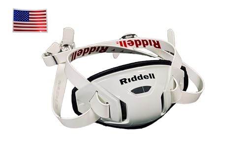 Riddell Hard Cup Chinstrap Buckles + US Flag Helmet Decal (Small, White)