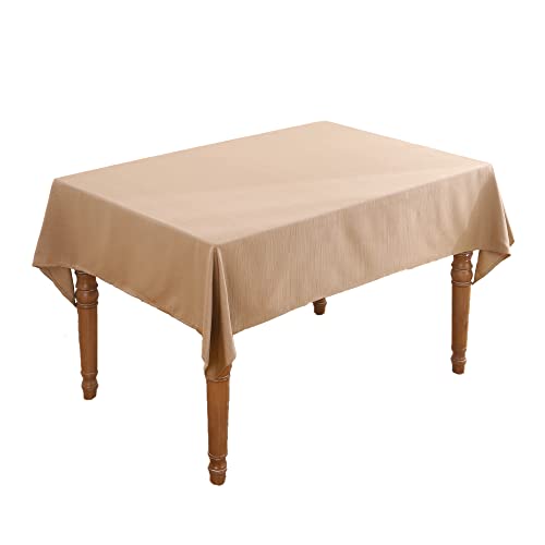 Iofryion Textured Round Tablecloth Fabric Wrinkle&Stain Resistant Table Cover Polyester Water Resistant Small Table Cloth Coffee Table Beside Cupboard Kitchen Patio, 54'' Round #TOP6