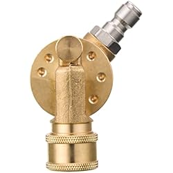 FIXFANS Pressure Washer Pivoting Coupler, Gutter Cleaner Attachment | 1/4” Quick Connect, 240 Degree with 7 Angles for Power Washer Spray Nozzle, 4500PSI
