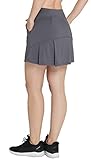 Cityoung Women Golf Skirt with Pockets Tennis Skirts with Shorts Pleated Skorts Skirts Causal Summer Running Activewear Grey M