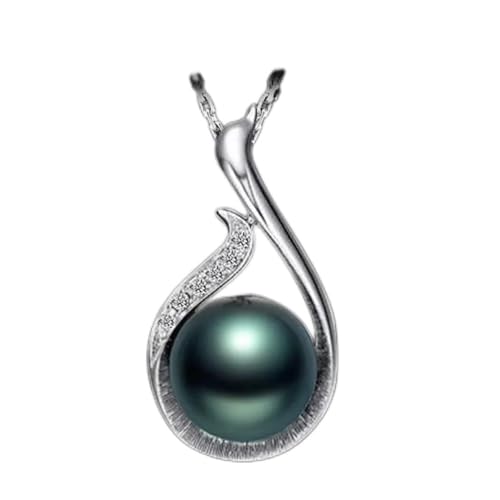 Collier en argent 925 véritable orné d'un zircon et d'une perle rare