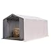 Produktbild TOOLPORT Zelthalle 4x8m / 3m Seitenhöhe Garage Industriezelt Lagerhalle Plane ca. 550 g/m² PVC wasserdicht in grau