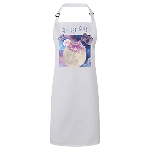 Tablier de cuisine chat vintage et illustration humour surréel bby girl