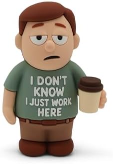 Miniature Desk Figurine – Cute &amp; Quirky Office Decor for Desk, Shelf, or Workspace – Fun Tiny Collectible Statue for Adults, Coworkers, or Home Office Gift-I Just Work Here