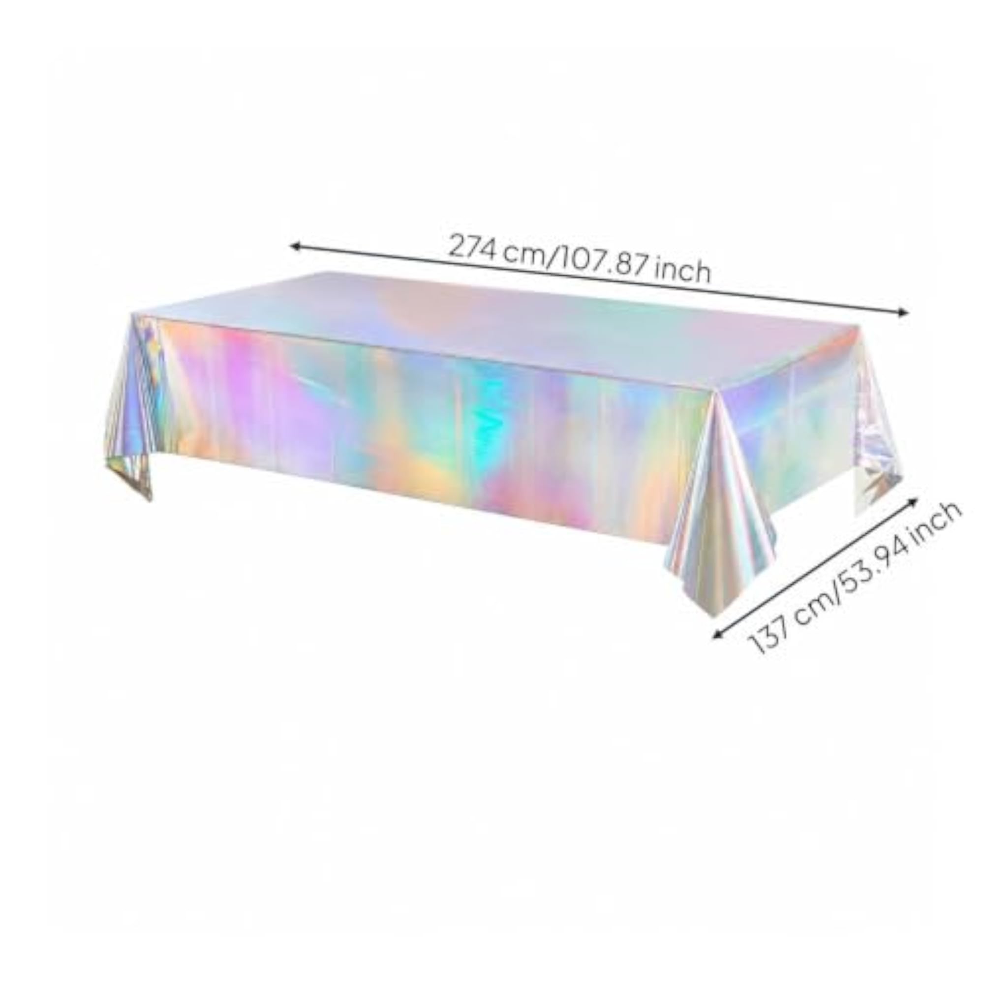 Glittering Holographic Tablecloth, Iridescent Design for Parties