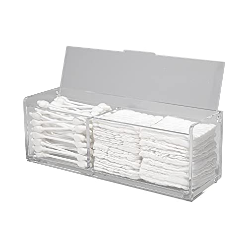 Porta Cotonete e Algodão Organizador Acrílico 4mm com Tampa