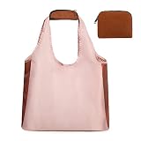 Reusable Grocery Bags - Shopping Bags Foldable into Attached Pouch Wallet, Comfort Handle, Washable,
