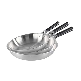Kamberg - Set di 3 padelle 20/24/28 cm - 3 manici rimovibili - Acciaio inossidabile 18/10 Triply - Adatti a tutti i fornelli, induzione e forno