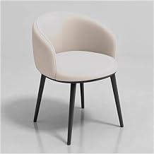 Arm Chair Dining Chairs with Backrest and Metal Legs for Living Room,Kitchen Leisure Chairs Armchair Lounge Chairs for Bedroom Dining Room FurnitureColorCream