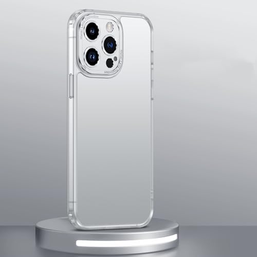 Étui rigide de luxe pour iPhone 14 Pro et finition armure mate argentée élégante