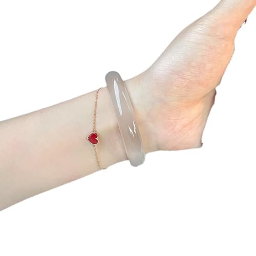 Bracelet en jade blanc clair de lune d'une finition remarquable
