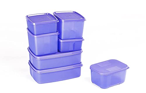 Signoraware Plastic Fridge Container Set, 7-Pieces, Violet