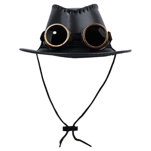 Chapeau cylindrique steampunk avec lunettes rétro pour déguisement carnaval et cosplay