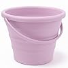 Balde Retrátil 3L Silicone Dobrável com Alça Ergonômica Multiuso Flexível Limpeza Geral 3 Litros Pescaria Viagem Praia Fácil de Armazenar e Guardar (Lilás)