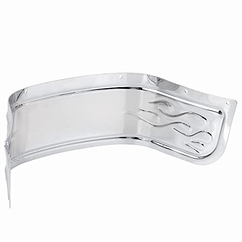 Shmt Motorcycle Flame Front Fender Skirt Trim For Harley Softail Flstn Flstc Flst Touring Electra Glide Flht Road King Flhr Tri Glide 1980-2013,Chrome #TOP4