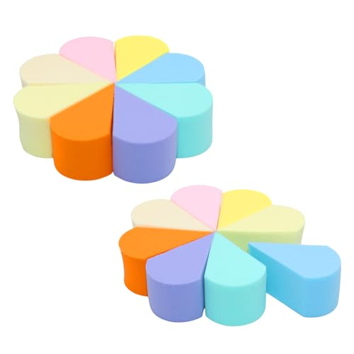 16 Pezzi Spugna Trucco Pittura Make Up Viso Spugne, Riutilizzabile Morbido Petalo Forma Mini Misto Colore Fondotinta Spugna, Trucco Spugne Per Fondotinta, Creme E Polveri
