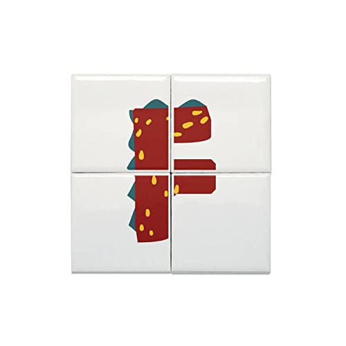 Carreaux céramique prénom enfant 40x40 cm avec dessin de dinosaure pour cadeau de naissance