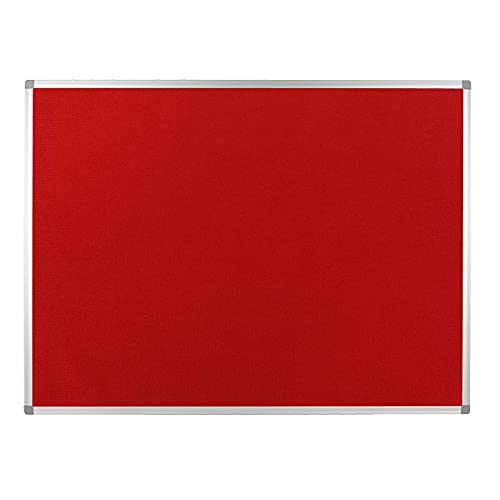 Corded Hessian Noticeboard Class 1 Aluminium Framed 1200mm x 900mm, Red