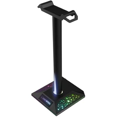 Oversteel - Stellite Gaming Headset Stand, 10 RGB Backlighting Modes, Anti-Slip Base, USB, Black