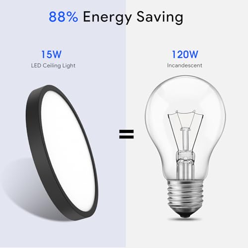 Energetic 5CCT Flush Mount Close to Ceiling Light Fixtures, 11 Inch for Bedroom Kitchen Bathroom Hallway, Slim, 3 Pack by E ENERGETIC LIGHTING - Image 5