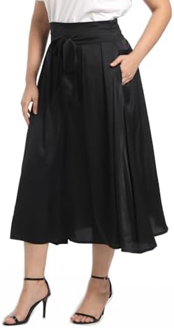 Women's Flowy A Line Skirts,Work Skirts for Women,Maxi Skirts for Women with Pockets