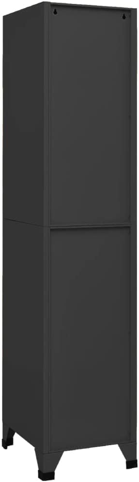 Anthracite Steel Tall Locker Cabinet with 4 Secure Locking Doors and 4 Roomy Compartments for Office Storage, Durable Metal Cabinet for Utility Room Organization