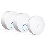 Doorbell Push Button, No Battery Required Door Bell Ringer Wireless 5 Volume Levels Loud Enough, Lin