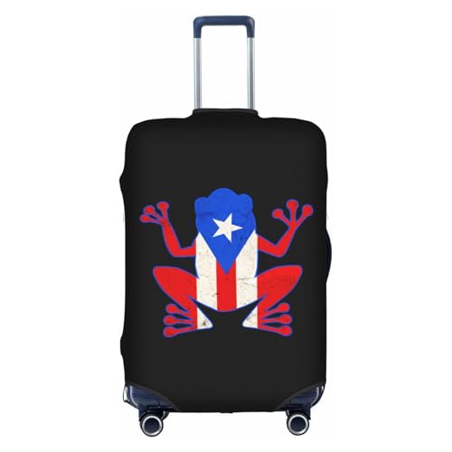 Travel Luggage Cover Puerto Rico Frog Fashion Washable Baggage Suitcase Protector Fit For Luggage Small