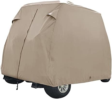 Summates Golf Cart Cover (Tan, Fit 4-Person)