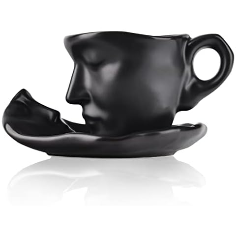 Teetasse und Untertasse Set Keramik küssendes Paar Kaffeetasse Set Cover