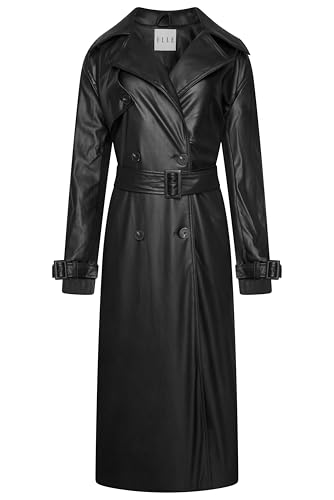 Trench long Sophia en polyuréthane noir 42 idéal pour vos sorties urbaines
