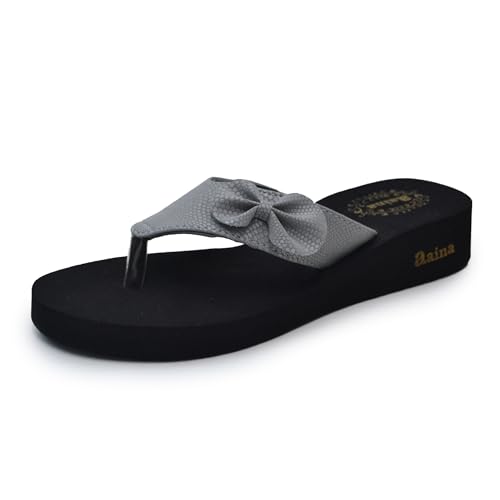 Image of Aaina Women's Black /grey Eva Heel Flora