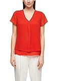 Regular fit s.Oliver BLACK LABEL Damen Kurzarmbluse mit Chiffon-Layer orange 42