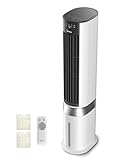 Midea Luftkühler mit Wasserkühlung, Klimaanlage mobil mit 7L Wassertank, 2000m³/h Luftstrom, Sensicool Smart Temp Control, negative Ionen, 6 Geschwindigkeiten, 5 Modi, 12-Stunden-Timer, Touch-Display