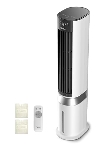 Midea Luftkühler mit Wasserkühlung, Klimaanlage mobil mit 7L Wassertank, 2000m³/h Luftstrom, Sensicool Smart Temp Control, negative Ionen, 6 Geschwindigkeiten, 5 Modi, 12-Stunden-Timer, Touch-Display Midea Luftkühler mit Wasserkühlung, Klimaanlage mobil mit 7L Wassertank, 2000m³/h Luftstrom, Sensicool Smart Temp Control, negative Ionen, 6 Geschwindigkeiten, 5 Modi, 12-Stunden-Timer, Touch-Display