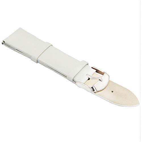 Preisvergleich Produktbild HBDG Strap Lederarmband Uhrenzubehör Damen Herren Klassisch Hochwertiges Armband 18mm Weiß