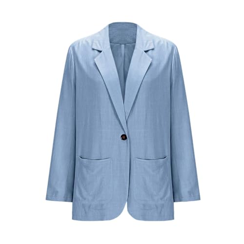 Women's Casual Linen Blazer Lightweight Spring Summer Jackets Fully-Lined Casual Work Jacket with Pockets Cardigan3