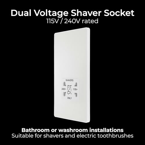 Enchufe para afeitadora BG Electrical Evolve de doble voltaje en color blanco nacarado 4