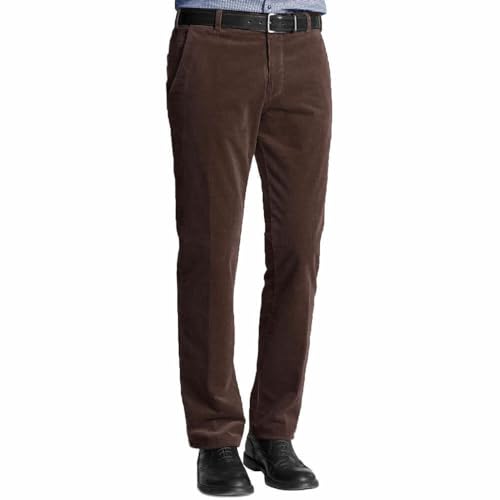 Gillicci Mens Warm Heavy Smart Formal Work Casual Plain Cord Corduroy Trousers (UK, Waist & Inseam, 34, 29, Brown)