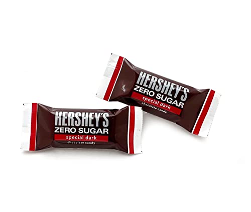 Crazyoutlet Hershey’s Zero Sugar Special Dark Sugar Free Mildly Sweet Chocolate Candy Bite Size Bars, Bulk Pack 2 Pounds #TOP3