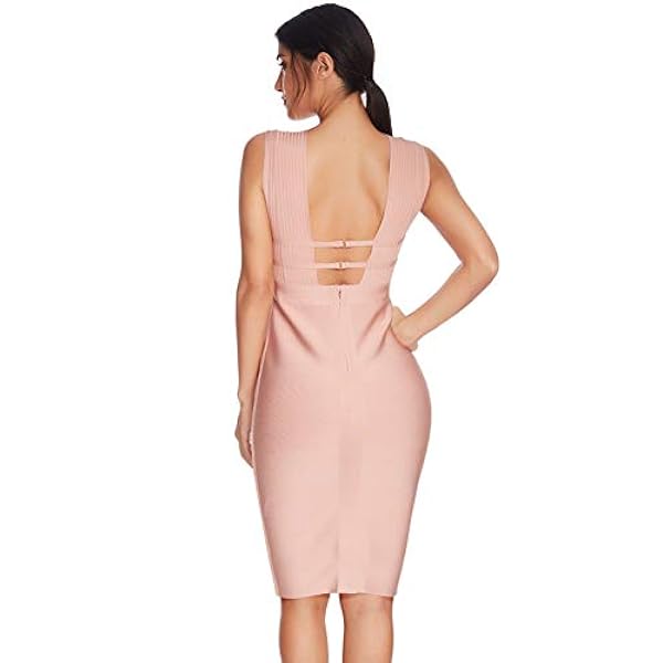 meilun Vestido sexy de fiesta con escote en V profundo sin mangas, para mujer, vestido de fiesta