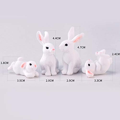 Toddmomy 8Pcs Rabbit Resin Ornament Rabbit Micro Landscape Bunny Figurine Bunny Cupcake Toppers Bunny Toys For Kids
