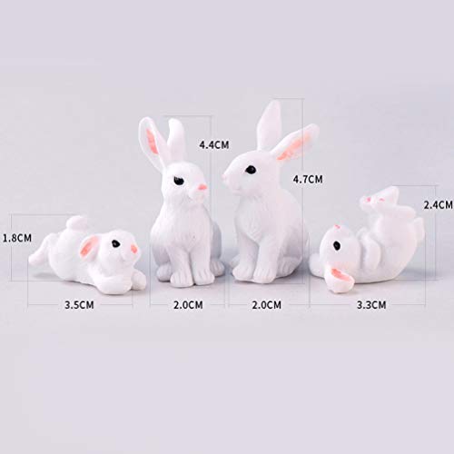 STOBOK 8Pcs Miniatura Figuras De Coelho Coelhinho Da Páscoa Coelho De Fadas Jardim Ornamentos Micro
