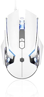 FIRSTBLOOD ONLY GAME. AJ120 Wired Gaming Mouse, Ergonomic LED Backlit USB Gamer Mice Computer Laptop PC, for Windows Mac Linux OS, White