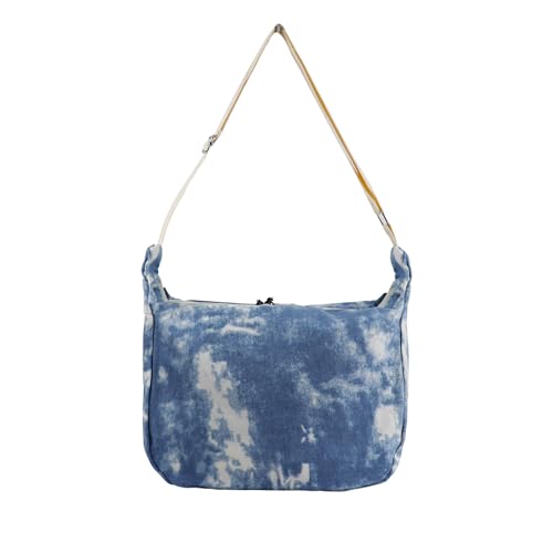 AfitLulu Bolso bandolera para mujer, grande, estilo Tie-Dye, bolso cruzado para mujer, bolso hobo con cremallera y correa ajustable, azul AfitLulu Bolso bandolera para mujer, grande, estilo Tie-Dye, bolso cruzado para mujer, bolso hobo con cremallera y correa ajustable, azul