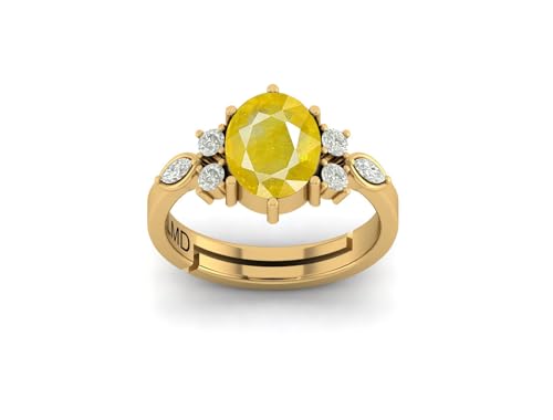 Image of LMDPRAJAPATIS 7.25 Ratti /6.25Carat Natural Certified Panchdhatu Gemstone Gold Plated Adjustable Ring For Men And Women