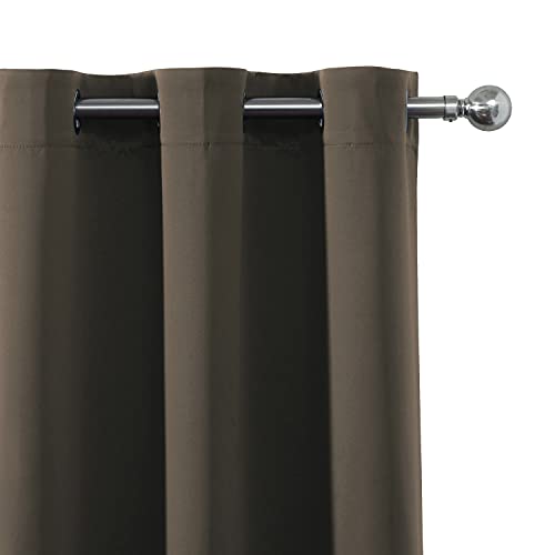 Image of LEMOMO Chocolate Brown Blackout Curtains 40 x 63 Inch Length /Set of 2 Curtain Panels /Thermal Insulated Room Darkening Blackout Curtains for Bedroom